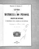 Livro nº 6 - Registo de oficiais e indivíduos com graduação de oficial, de 1885-1889.