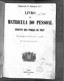 Livro nº 34 - Livro de Matrícula do Pessoal do Regimento de Infantaria nº5, Registo das Praças de Pret, de 1881.
